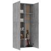 vidaXL Armoire de rangement gris b&eacute;ton 80x35,5x180cm bois d'ing&eacute;nierie