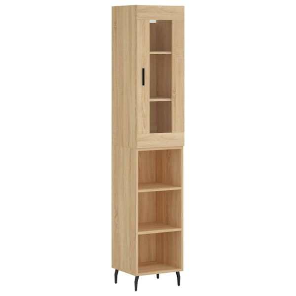 vidaXL Buffet haut Ch&ecirc;ne sonoma 34,5x34x180 cm Bois d'ing&eacute;nierie