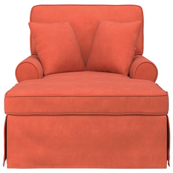 vidaXL Chaise lounge avec jupe Rouge orange 91 x 157 x 91 cm