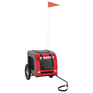 vidaXL Remorque de v&eacute;lo pour animaux de compagnie rouge et gris