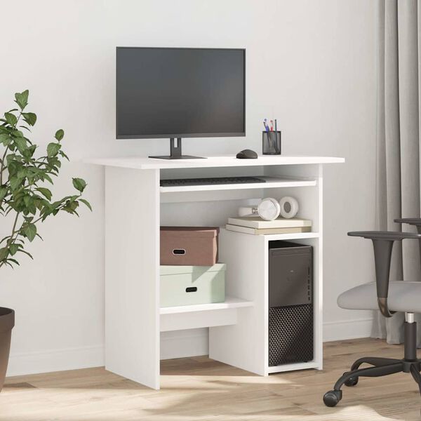 vidaXL Bureau Blanc 80x45x74 cm Bois d&rsquo;ing&eacute;nierie