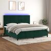 vidaXL Sommier &agrave; lattes de lit avec matelas LED Vert fonc&eacute; 200x200 cm