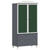 vidaXL Armoire Tableau Noir ROROS Gris et blanc 90 x 45 x 180 cm