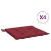 vidaXL Coussins de chaise de jardin lot de 4 rouge bordeaux 40x40x4 cm