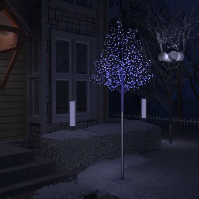 vidaXL Sapin de Noël 600 LED bleues Cerisier en fleurs 300 cm