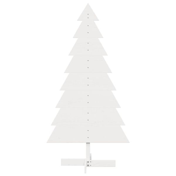 vidaXL Arbre de Noël en bois pour décoration blanc 150 cm pin massif