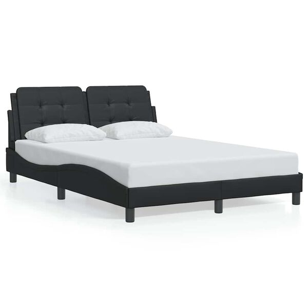 vidaXL Cadre de lit sans matelas Zadar noir 140x190 cm similicuir