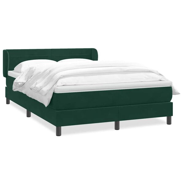 vidaXL Sommier &agrave; lattes de lit et matelas vert fonc&eacute; 160x220cm velours