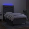 vidaXL Sommier &agrave; lattes de lit matelas LED Gris fonc&eacute; 100x200 cm Tissu