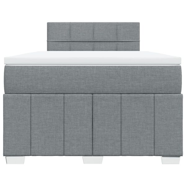 vidaXL Sommier &agrave; lattes de lit et matelas gris clair 120x190 cm tissu