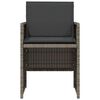 vidaXL Ensemble de bistro 3 pcs avec coussins gris r&eacute;sine tress&eacute;e