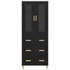 vidaXL Haut Armoire avec tiroir Ch&ecirc;ne noir 69,5 x 34 x 180 cm