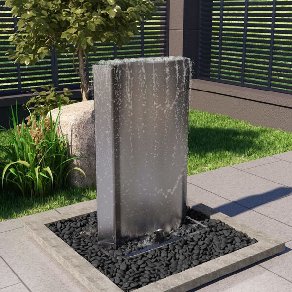 vidaXL Fontaine de jardin Argent&eacute; 60,2x37x122,1 cm Acier inoxydable