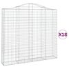 vidaXL Paniers &agrave; gabions arqu&eacute;s 18 pcs 200x30x180/200 cm Fer galvanis&eacute;