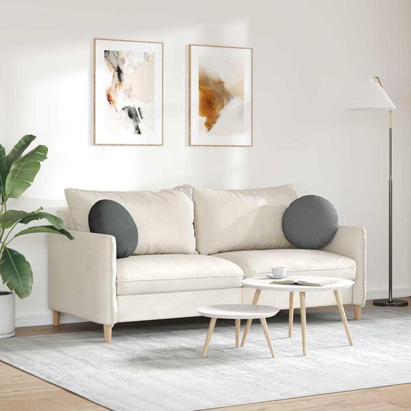 vidaXL Coussins de si&egrave;ge 2 pcs Gris fonc&eacute; &Oslash;40 x 13 cm tissu