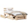 vidaXL Cadre de lit avec t&ecirc;te de lit Naturel 80 x 200 cm Pin massif