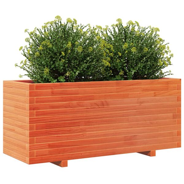 vidaXL Jardinière cire marron 110x40x49,5 cm bois de pin massif