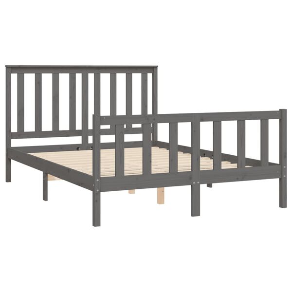 vidaXL Cadre de lit sans matelas gris 120x200 cm bois de pin massif