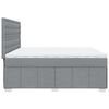 vidaXL Sommier &agrave; lattes de lit avec matelas Gris clair 200x200cm Tissu