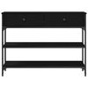 vidaXL Table console Ch&ecirc;ne noir 100 x 25 x 75 cm Bois d'ing&eacute;nierie