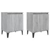 vidaXL Tables de chevet avec pieds en m&eacute;tal sonoma gris 40x30x50 cm