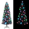 vidaXL Arbre de No&euml;l pr&eacute;-&eacute;clair&eacute; vert et blanc 240 cm fibre optique