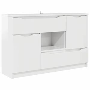 vidaXL Buffet Blanc brillant 100 x 30 x 65,6 Bois d'ing&eacute;nierie