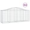 vidaXL Paniers &agrave; gabions arqu&eacute;s 12 pcs 200x50x80/100 cm Fer galvanis&eacute;