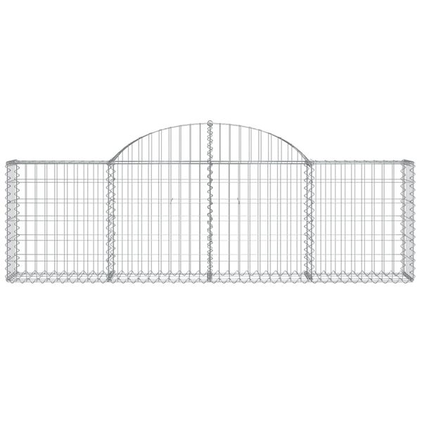 vidaXL Paniers à gabions arqués 30 pcs 200x30x60/80 cm Fer galvanisé