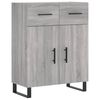 vidaXL Buffet haut Sonoma gris 69,5x34x180 cm Bois d'ingénierie