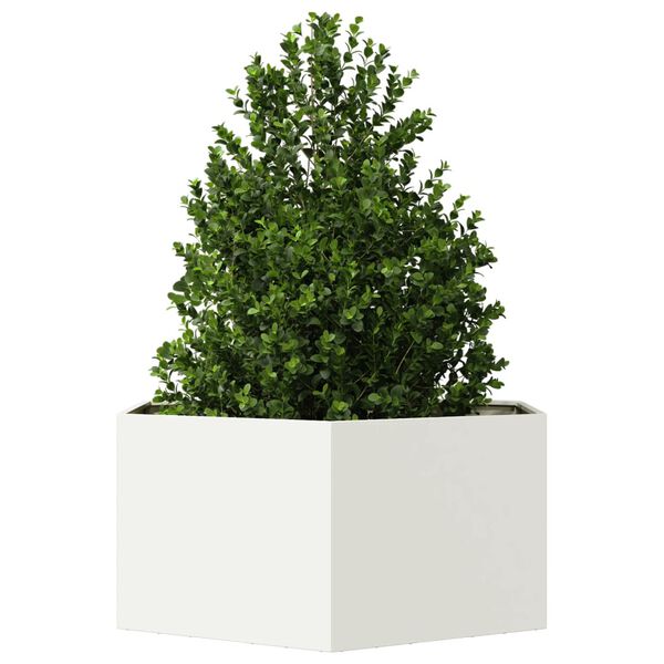 vidaXL Jardini&egrave;re blanc hexagone 104x90x45 cm acier