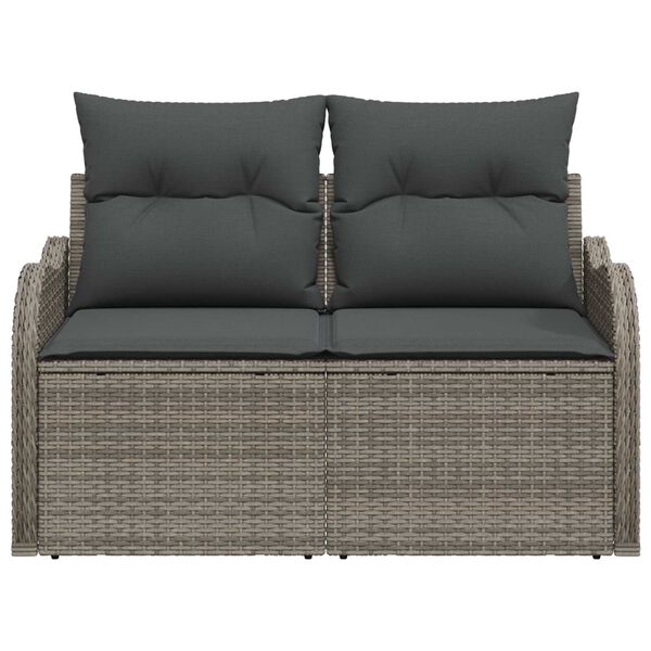vidaXL Canapé de jardin Gris 121 x 62 x 69cm polyrotin