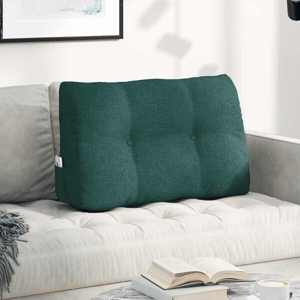vidaXL Coussin de Dos Vert fonc&eacute; 80 x 24 x 50 cm tissu