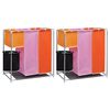 vidaXL Paniers &agrave; linge &agrave; 3 sections 2 pcs avec un bac de lavage