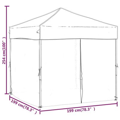 vidaXL Tente de réception pliable avec parois Rouge 2x2 m