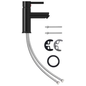 vidaXL Robinet de lavabo de salle de bain Noir 130x176 mm