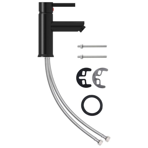 vidaXL Robinet de lavabo de salle de bain Noir 130x176 mm