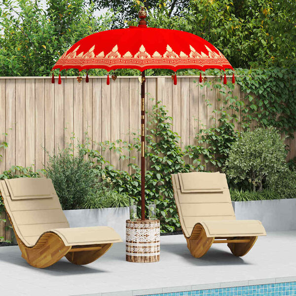 vidaXL Parasol balinais avec base Rouge 185 x 185 x 260 cm