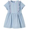 Robe pour enfants à volants bleu doux 128