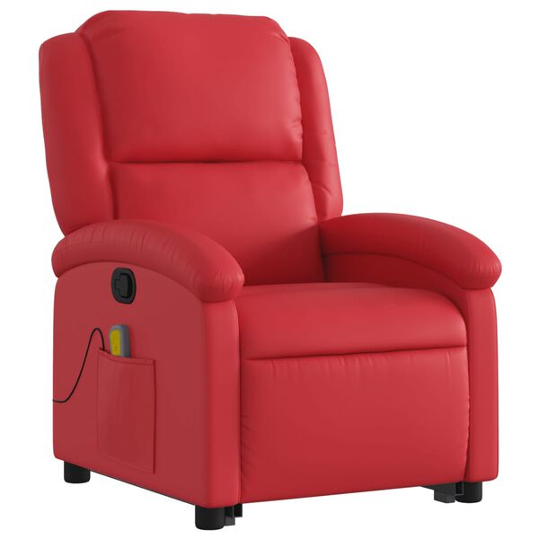 vidaXL Fauteuil inclinable de massage Rouge Similicuir