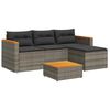 vidaXL Salon de jardin avec coussins 3 pcs gris r&eacute;sine tress&eacute;e