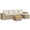 vidaXL Salon de jardin avec coussins 6 pcs beige r&eacute;sine tress&eacute;e