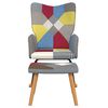 vidaXL Chaise à bascule avec tabouret Patchwork Tissu