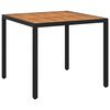vidaXL Table de jardin 90x90x75cm R&eacute;sine tress&eacute;e et bois d'acacia Noir