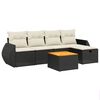 vidaXL Salon de jardin 6 pcs avec coussins noir r&eacute;sine tress&eacute;e
