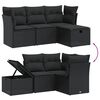 vidaXL Salon de jardin 4 pcs avec coussins noir r&eacute;sine tress&eacute;e