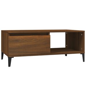 vidaXL Table basse Ch&ecirc;ne marron 90x50x36,5 cm Bois d'ing&eacute;nierie