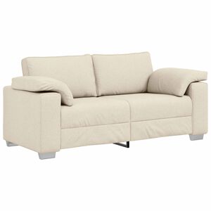 vidaXL Sofa 2 places Beige 180 cm Tissu en lin m&eacute;lang&eacute;