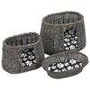 vidaXL Jeu de panier pour chats 3 pcs avec coussins Gris 47x34x60 cm