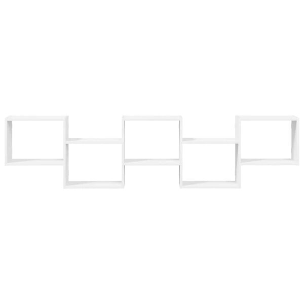 vidaXL &Eacute;tag&egrave;re cube murale 5 compartiments blanc bois d'ing&eacute;nierie